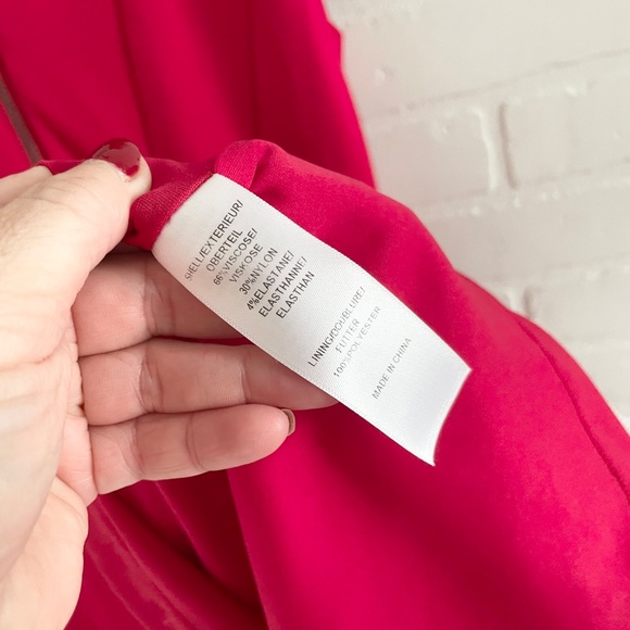 Adrianna Papell Red Pleated Mini Dress Jeweled Neck Tulle Lining Formal Sz 14 - Picture 11 of 15